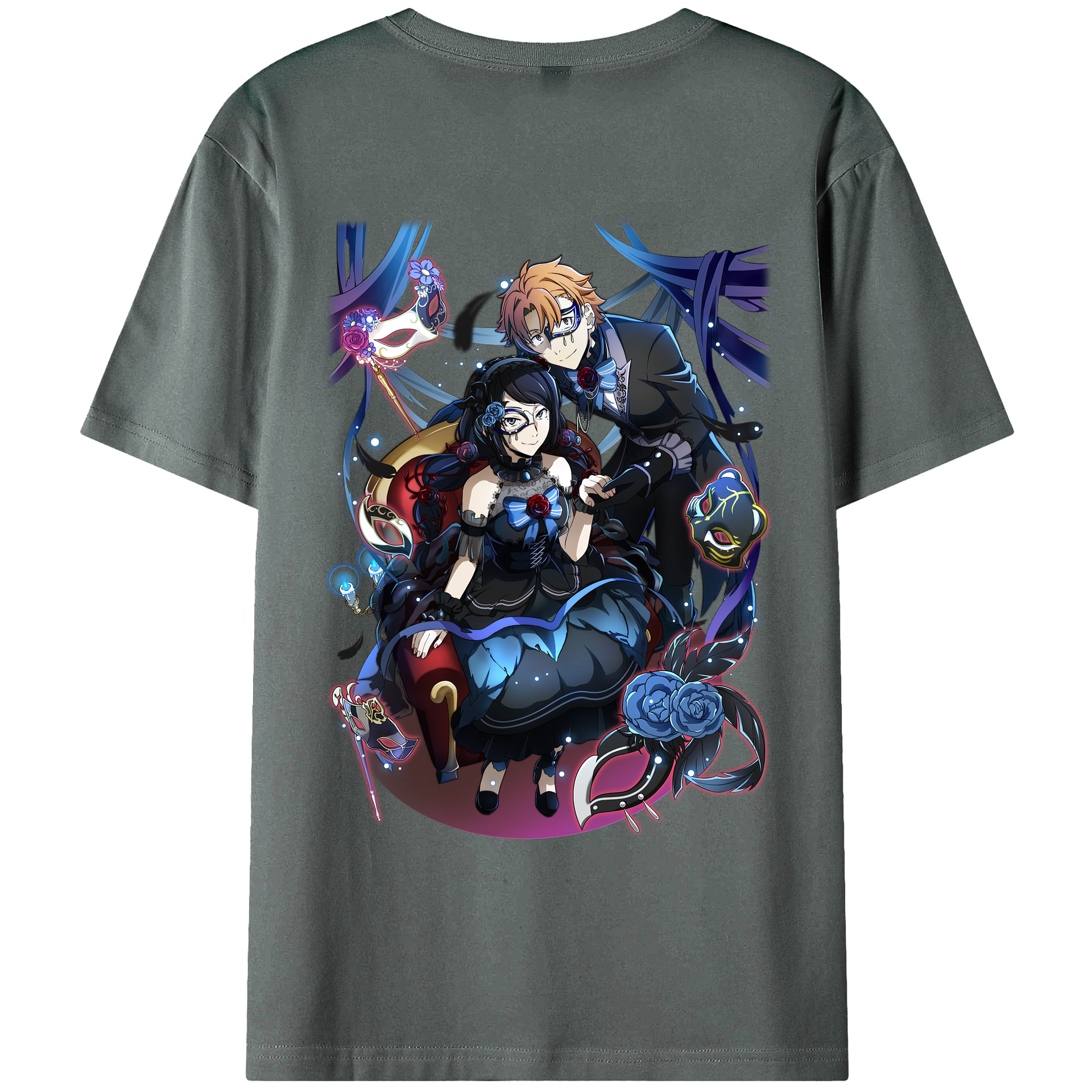 （画像用） 文豪ストレイドッグス Bungo Stray Dogs 綿100％ メンズ半袖Tシャツ（バックプリント） 通気性
